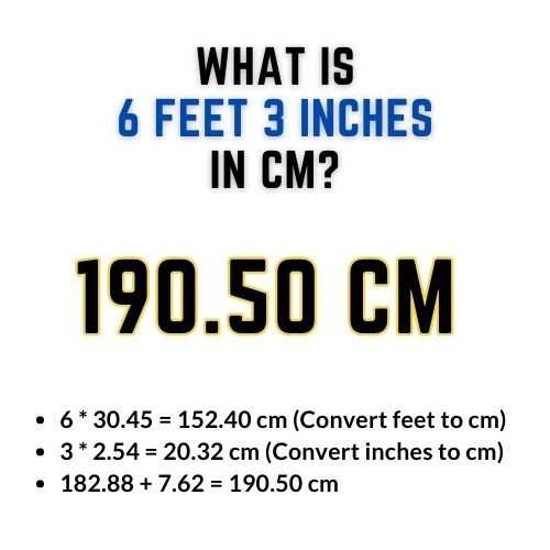 6 feet 3 inches in cm